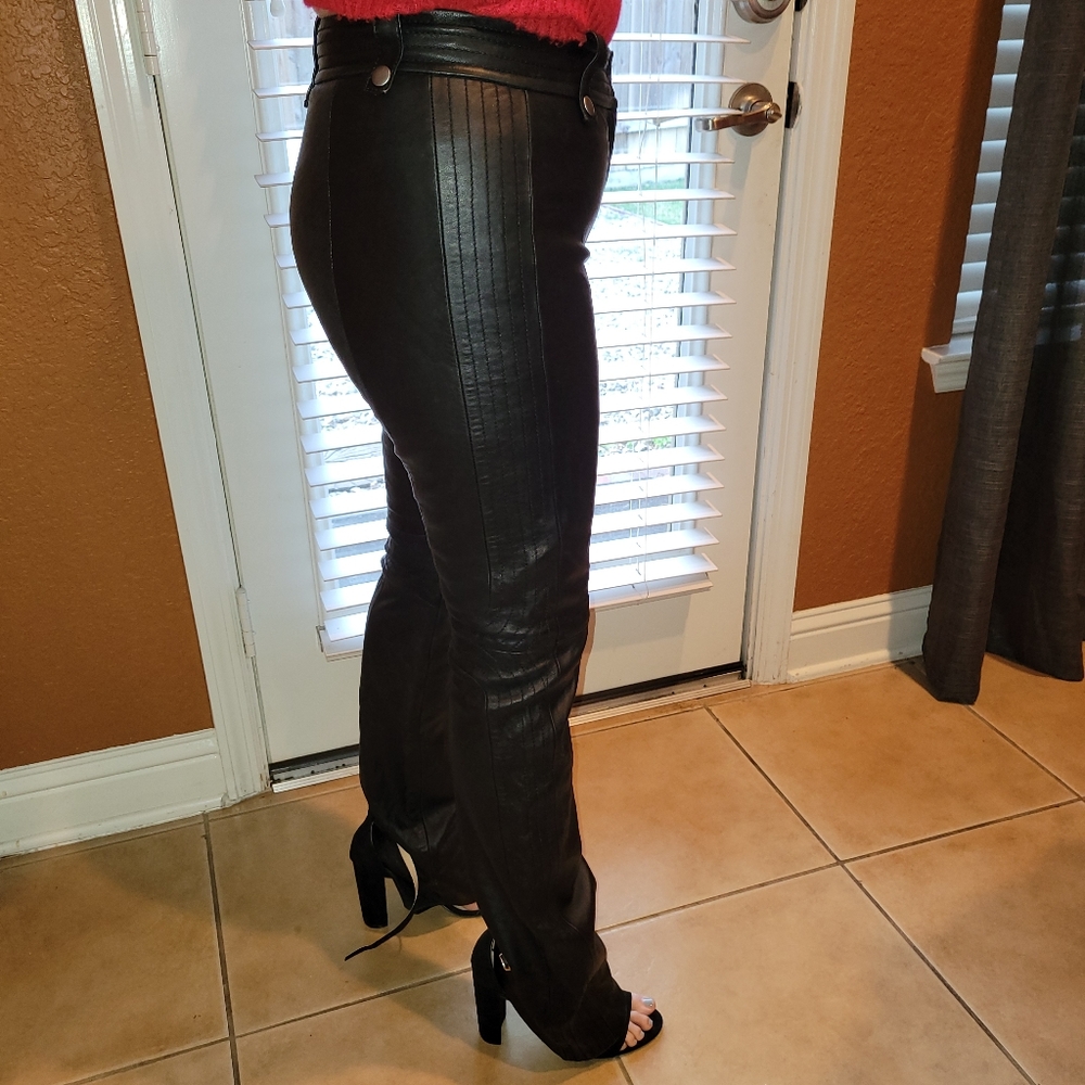 DKNY PANTS 100 LEATHER